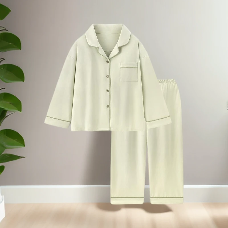『青提奶绿』纯棉睡衣女春秋2025新款秋季长袖带胸垫可外穿家居服