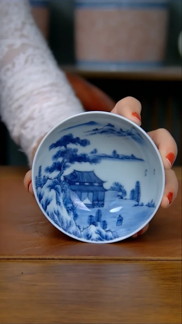 【闪购商品】陶瓷山水普洱杯（气窑）       89