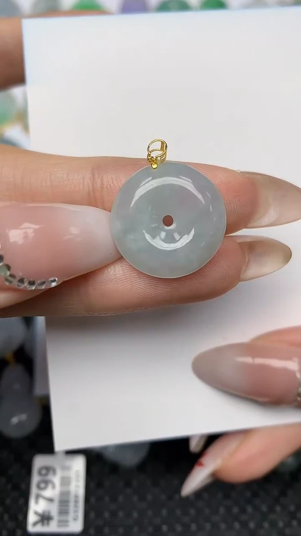 【闪购商品】翡翠颈饰18K金镶嵌天然翡翠A货