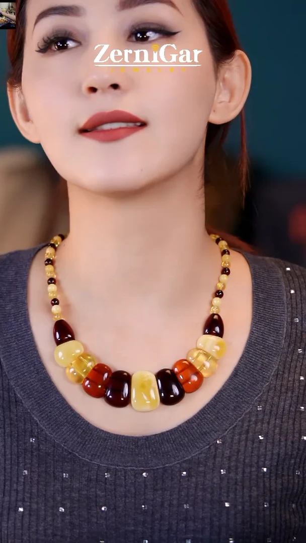 【闪购商品】琥珀颈饰未镶嵌天然琥珀项链