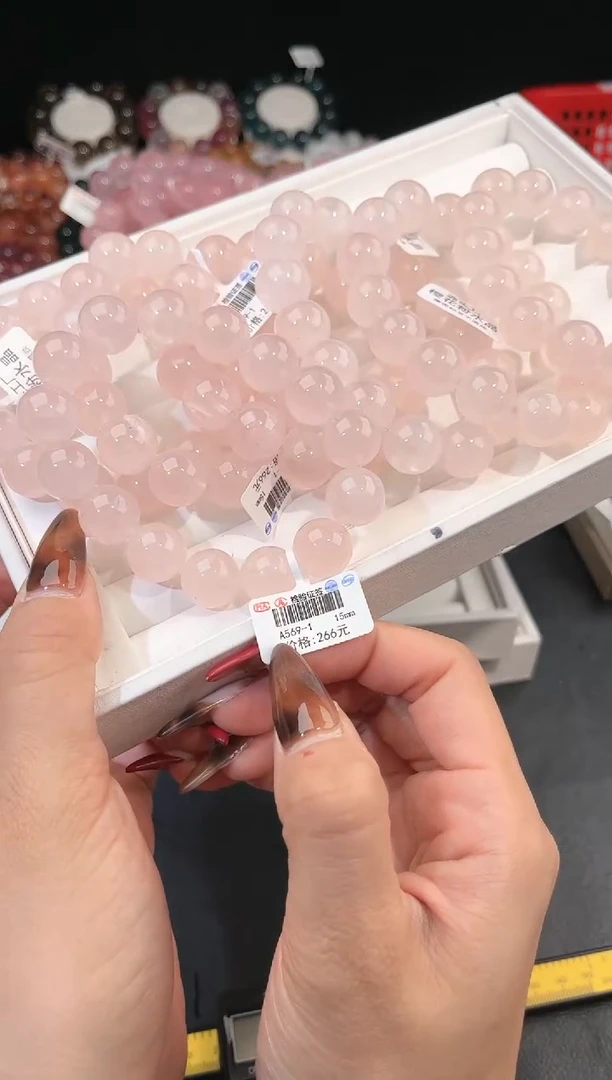 【闪购商品】水晶手链未镶嵌多样性发一樱花粉15mm