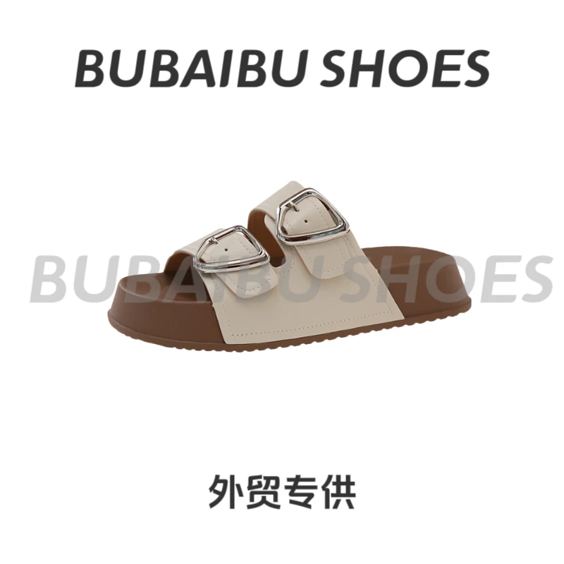 2025新款爆款夏季8832-16双斜扣时尚休闲鞋外穿厚底小香风女鞋