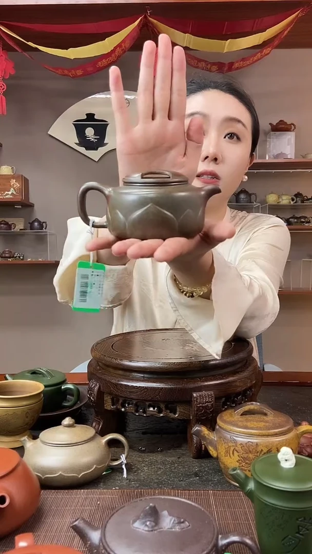 茶壶紫砂牛盖禅莲德钟 龙背青柴烧 史鑫杰