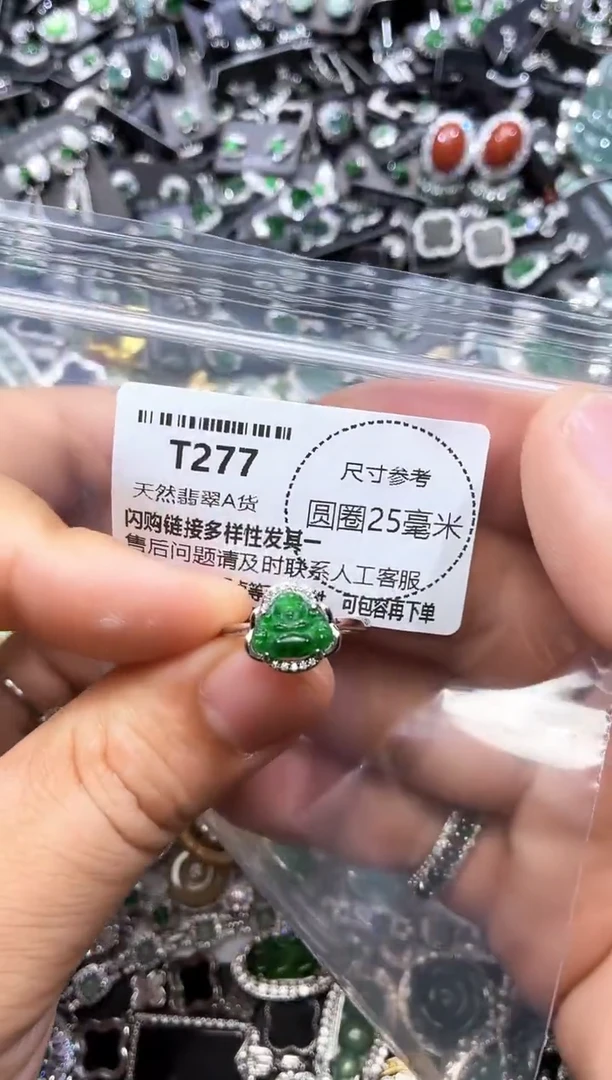 翡翠未镶嵌颈饰T277戒指