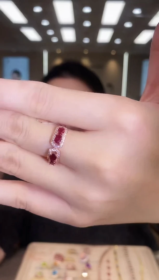 银S925镶嵌戒指红宝石09