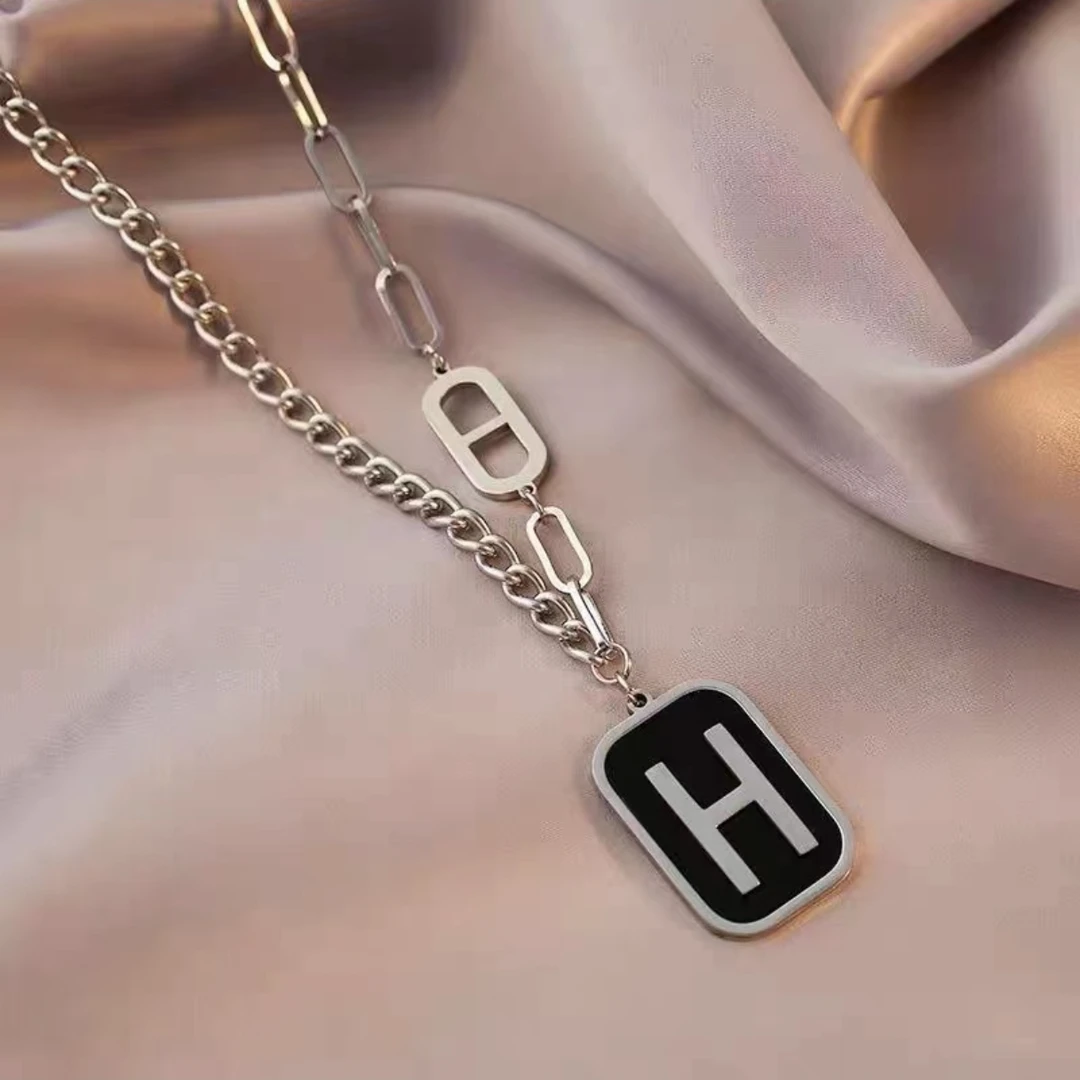 钛钢项链 【小雪严选】气质轻奢时尚百搭小众简约坠链素款项链0080