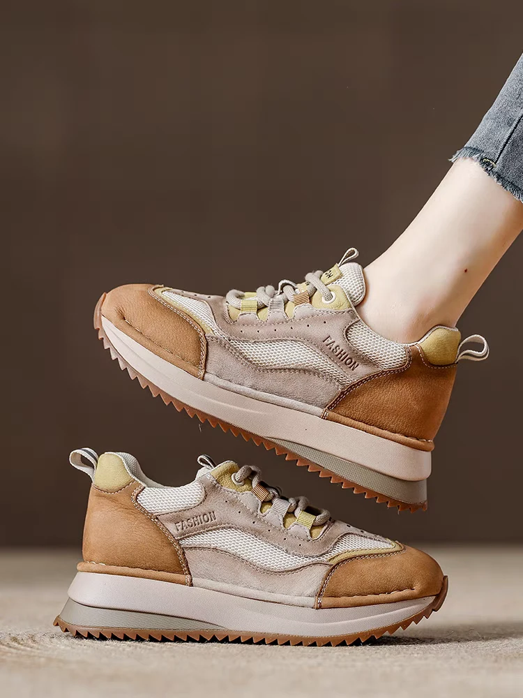 88562头层牛皮复古手工高端老爹鞋