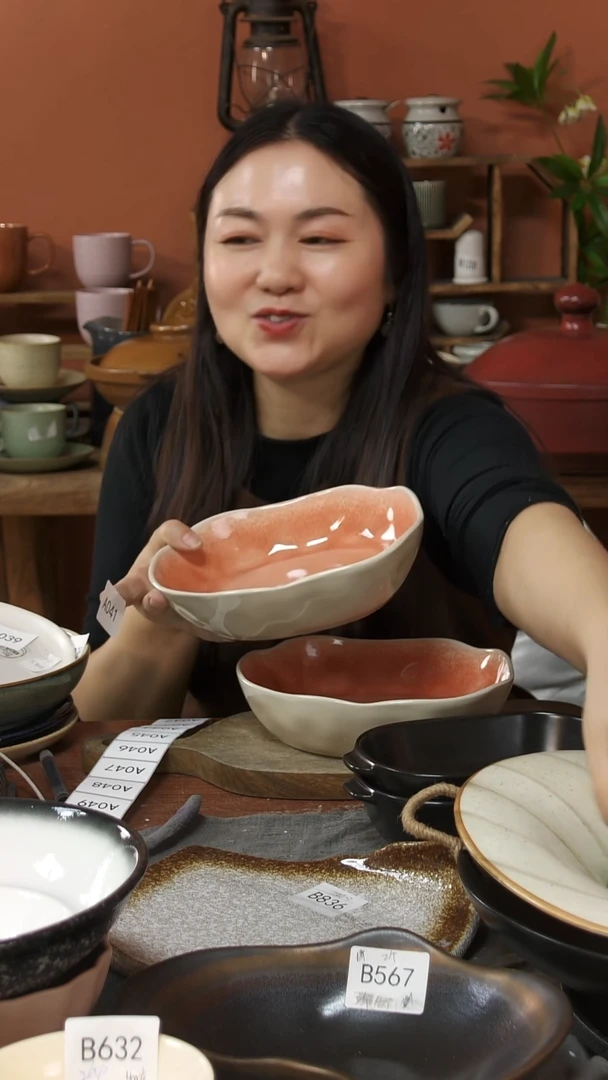 陶瓷A041陶瓷异形深盘2个开片瑕疵介意勿拍