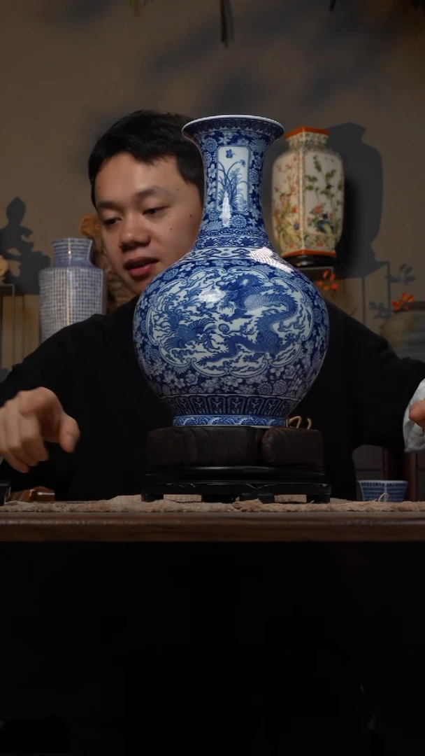 摆件WN问泥景德镇陶瓷花瓶摆件