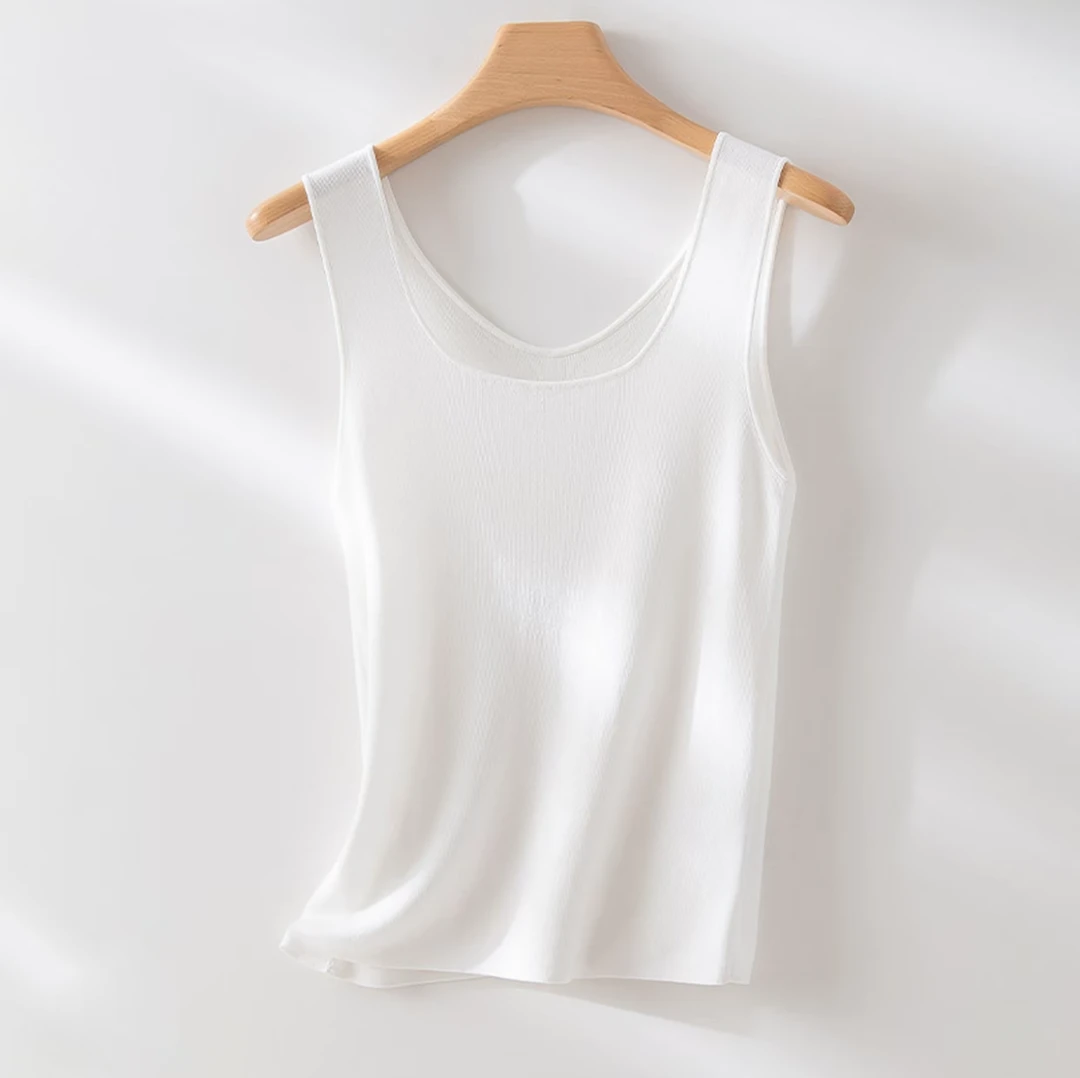 2025年夏季新款透气领针织背心时尚百搭吊带短款显瘦内搭上衣女