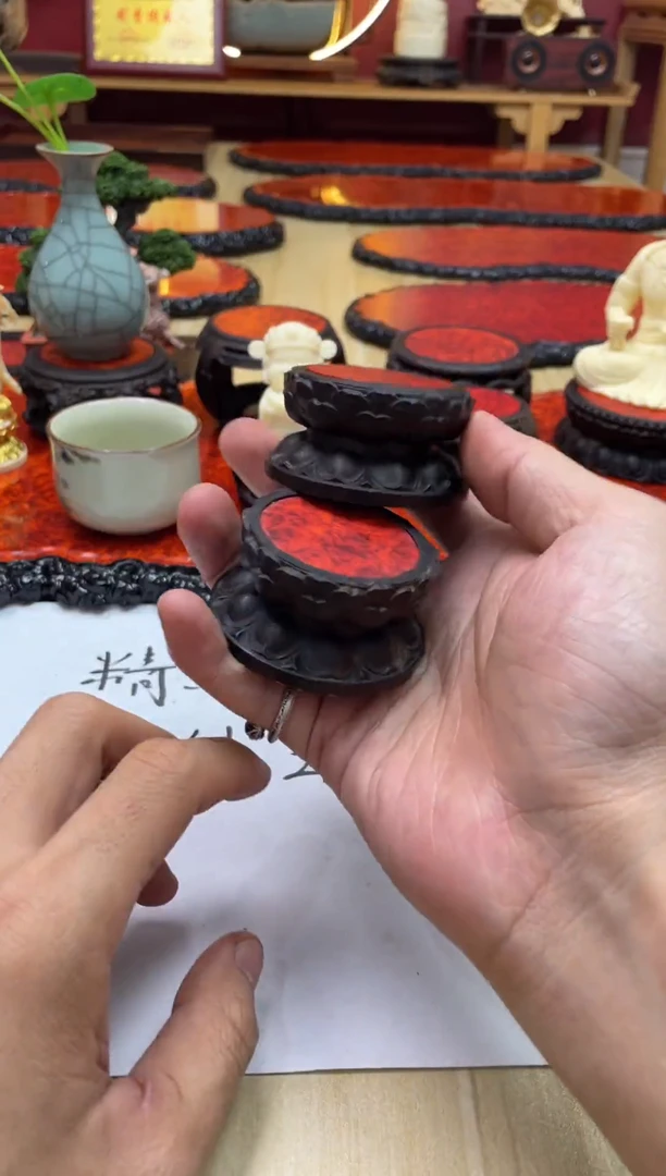 东非黑黄檀（紫光檀）（微瑕）双层莲花2个