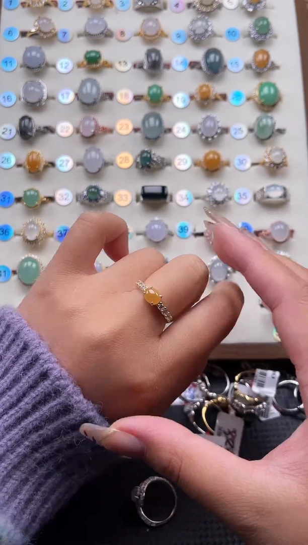 【闪购商品】翡翠戒指银S925镶嵌天然A货翡翠戒指