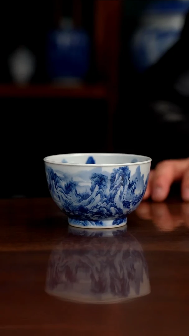 景琳藏青花北派山水茶里乾坤大