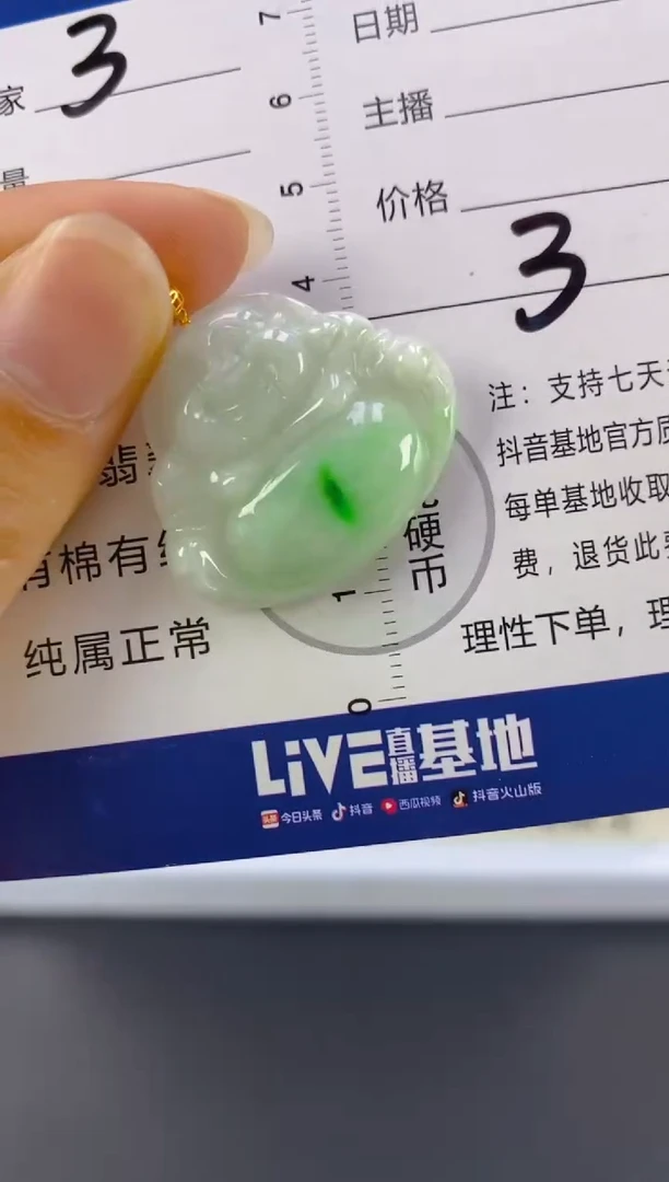 【闪购商品】翡翠颈饰18K金镶嵌天然A货翡翠3