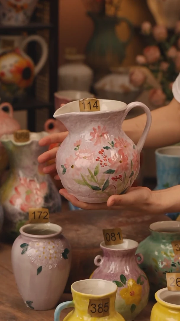 陶瓷114景德镇设计师手作花器摆件侘寂风