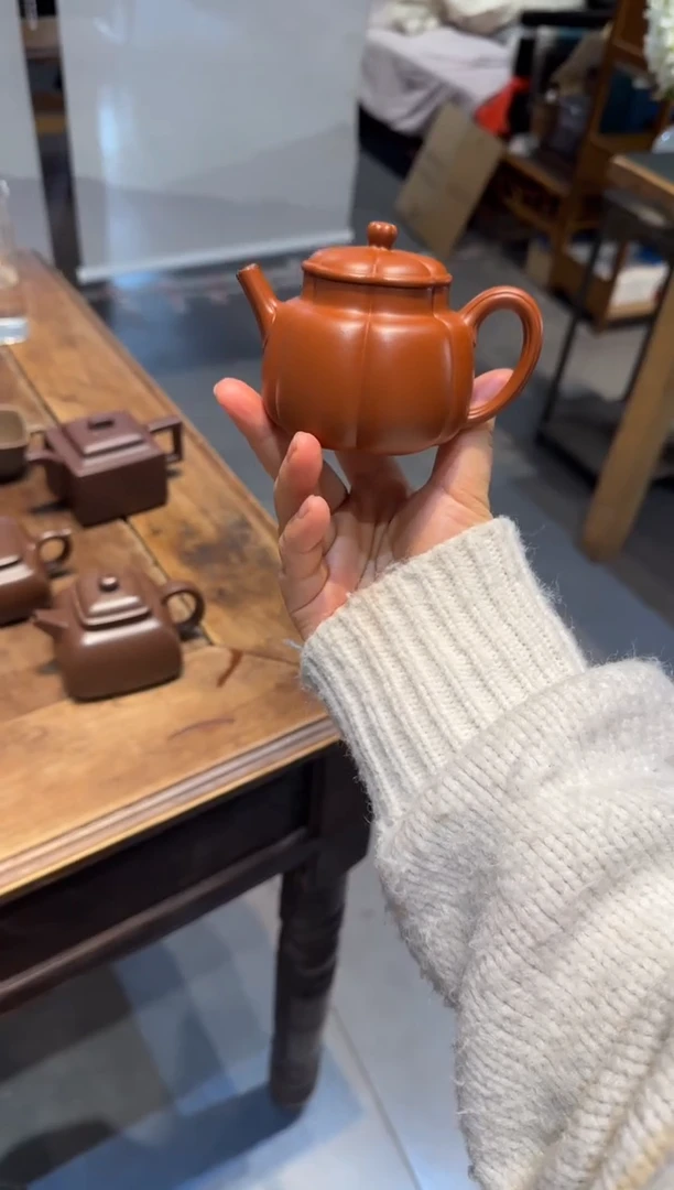 茶壶紫砂用****3繁花 朱泥