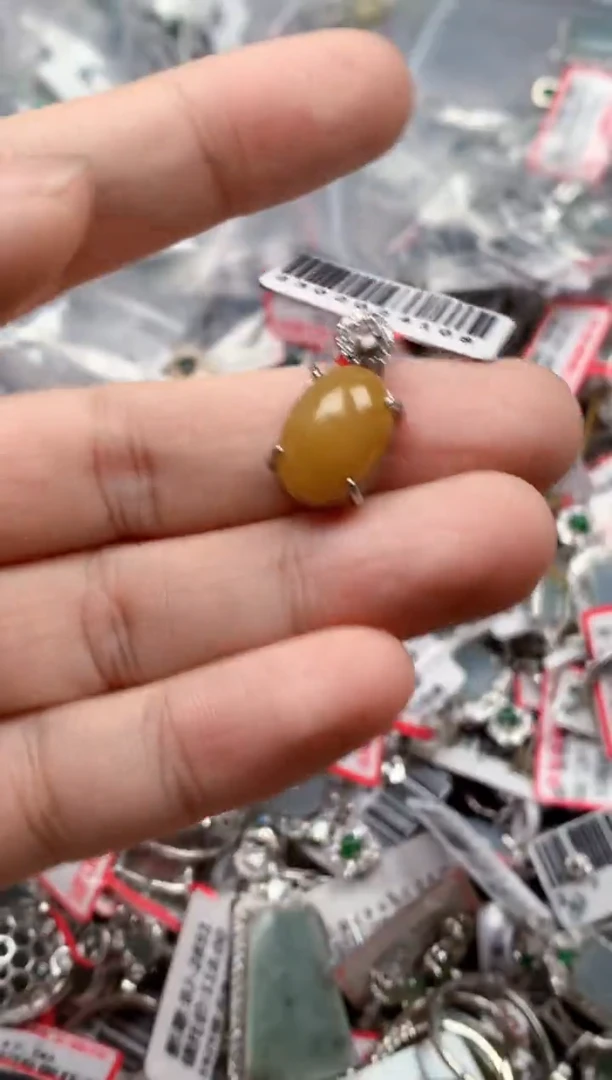 银S925镶嵌戒指翡翠天然A货缅甸翡翠