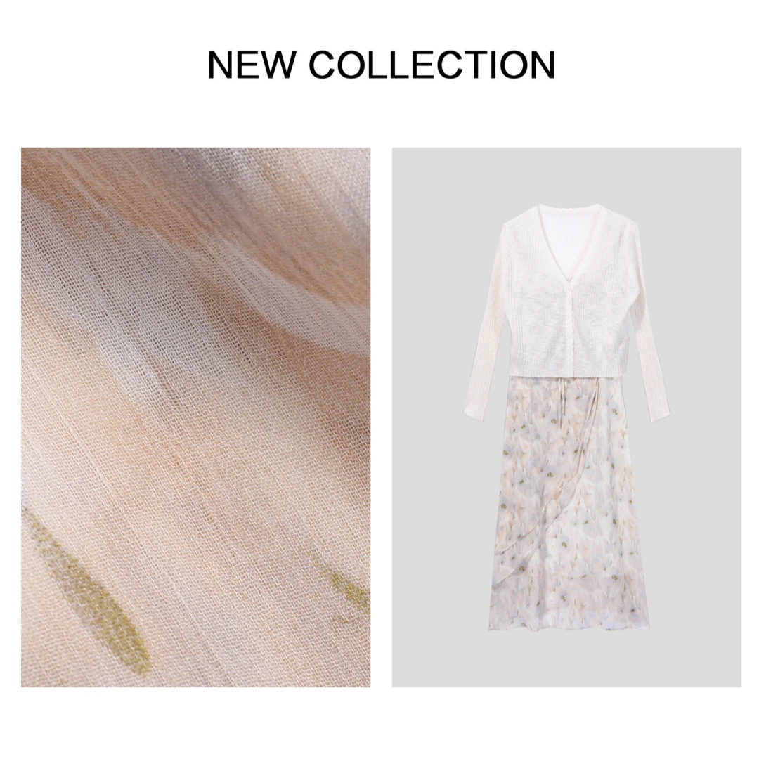 【小依专享】L1F36027A 优雅女神风连衣裙+修身显瘦开衫-6027