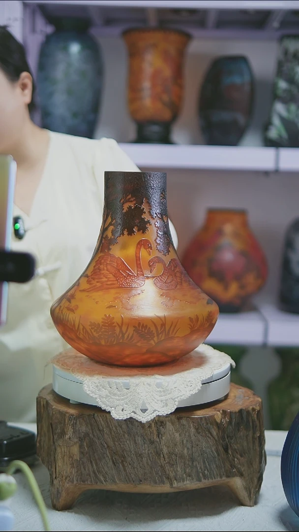 手工艺品琉璃【27】格雷花瓶