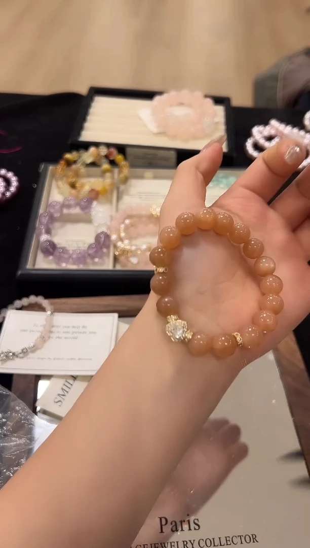 未镶嵌手链水晶太阳石设计款手串