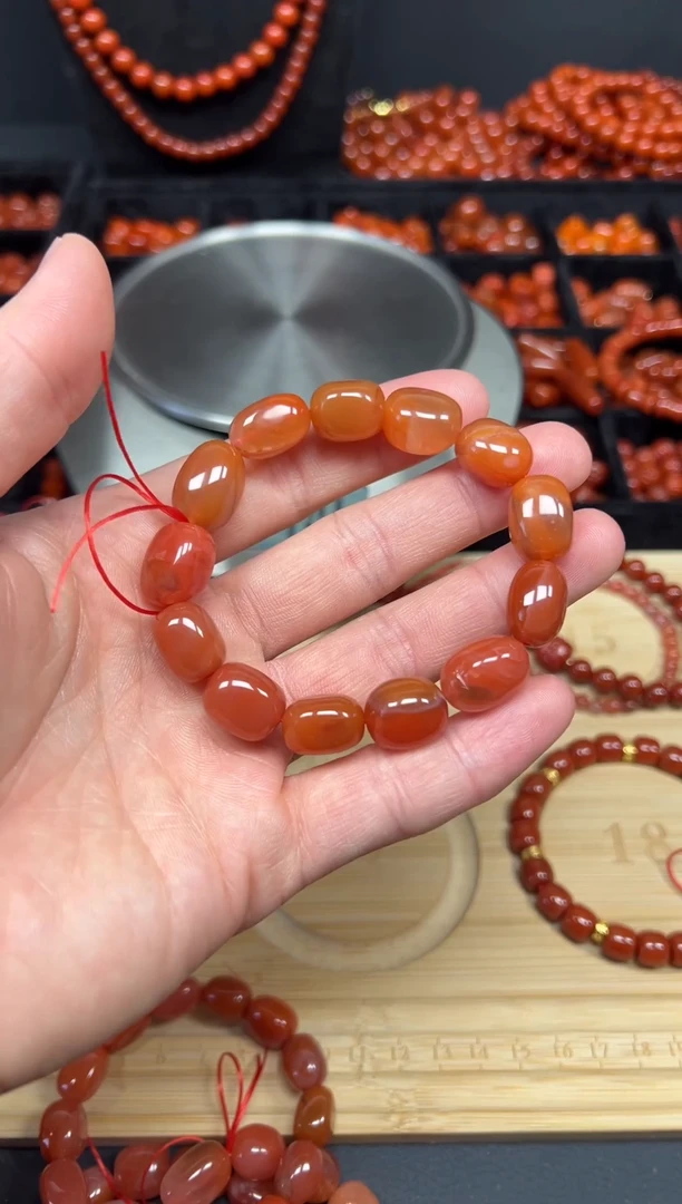 未镶嵌圆珠南红玛瑙随形豆10-11mm+