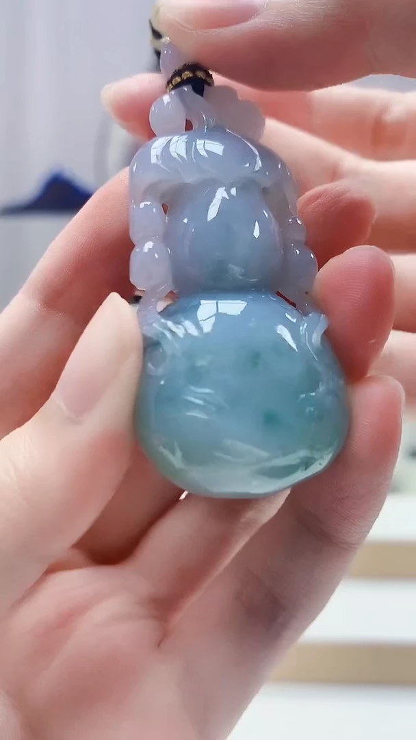 未镶嵌定制翡翠4898zm-毛货挂件60葫芦