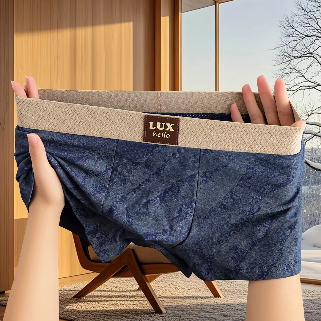 男士内裤棉质舒适透气潮流时尚平角裤男款男式中腰青少年短裤头