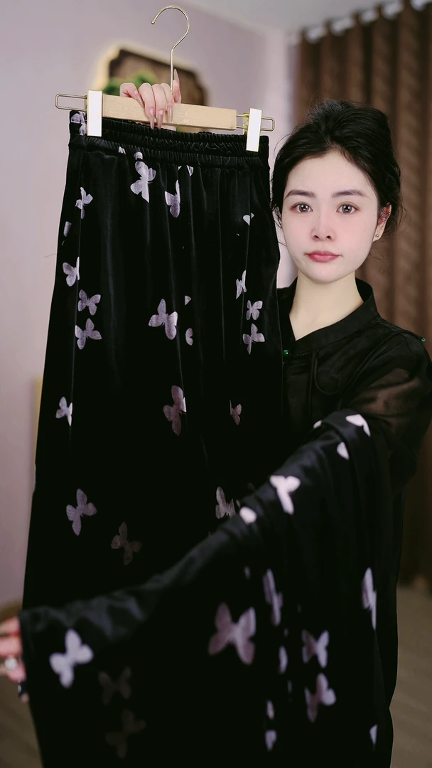 银蝶新款气质百搭高腰阔腿裤（DN52/晴/俊）