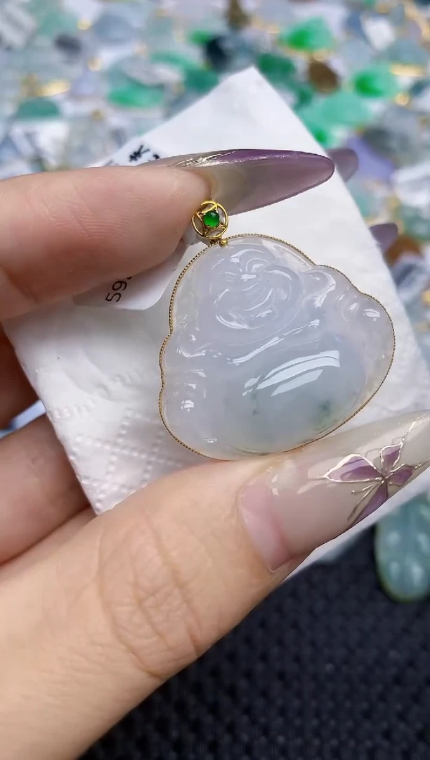 翡翠挂件18K金镶嵌250   天然翡翠A货