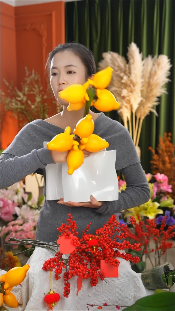 陶瓷花瓶【白色 水波纹】