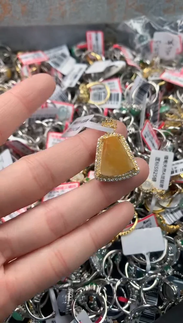 银S925镶嵌戒指翡翠666   1