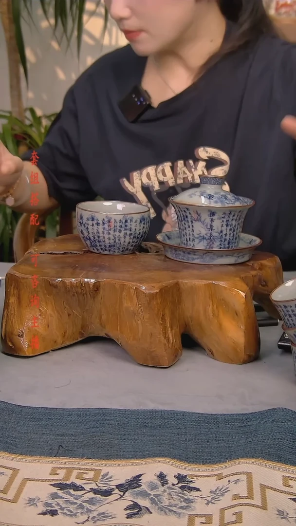 大**面简装家用款2件套 老陶泥开片纹陶瓷茶具