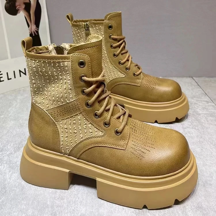 秋冬新款韩版通勤瘦瘦简约粗跟裸靴短靴298-2(不加绒)