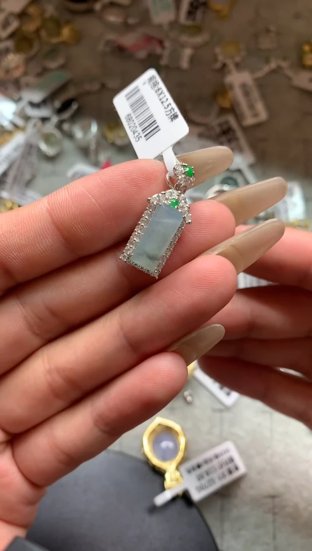 吊坠(不含链)银S925镶嵌翡翠4