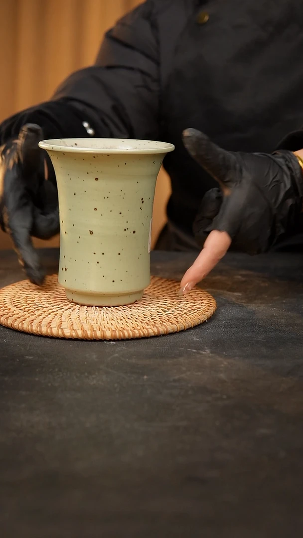 【闪购商品】瓷片泥泥手工花盆口11高13