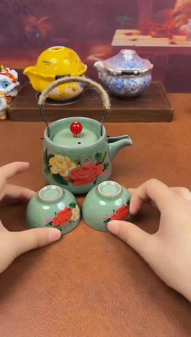 陶瓷茶具摆件旅行套组