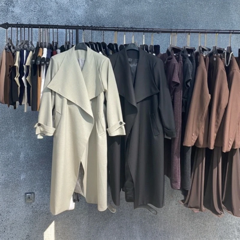 图图同款御姐范极简风大风衣外套