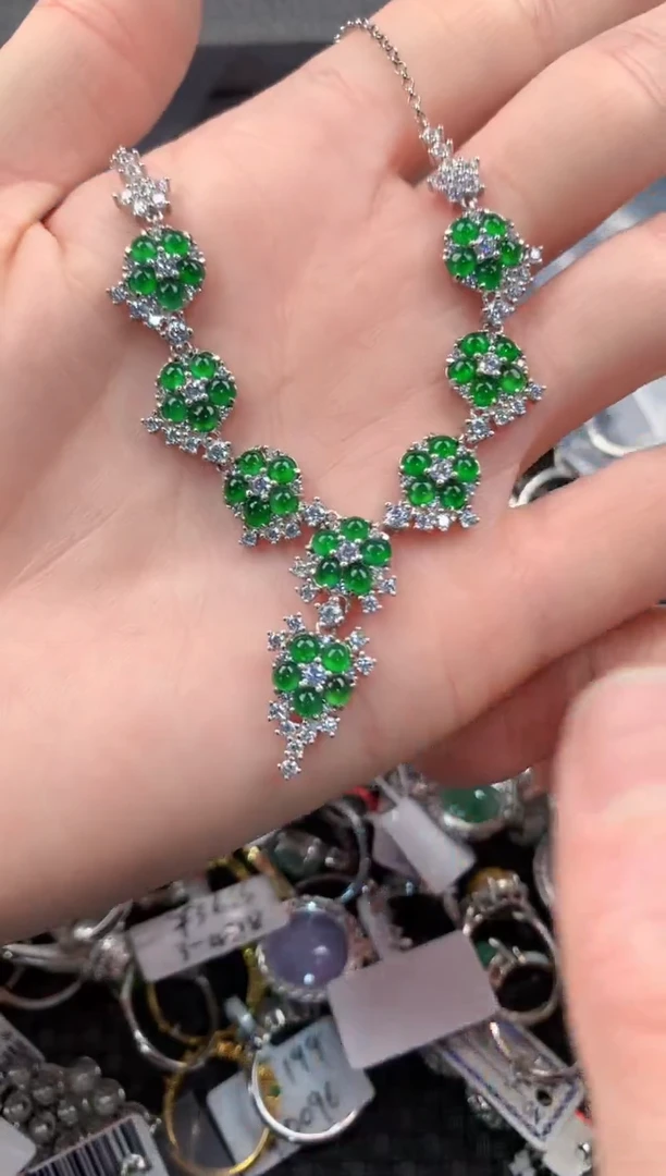 银S925镶嵌戒指翡翠444   8