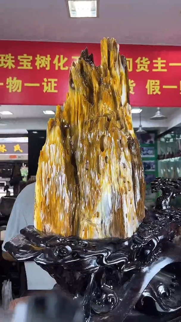 缅甸天然树化玉摆件