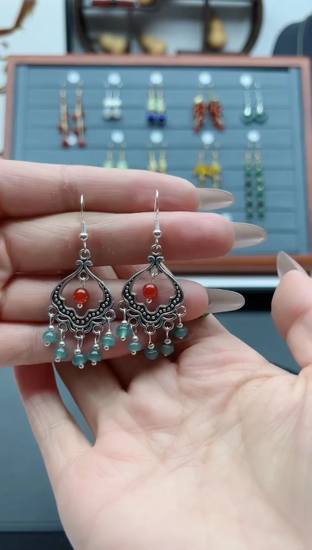 【闪购商品】翡翠耳饰银S925镶嵌8A00000