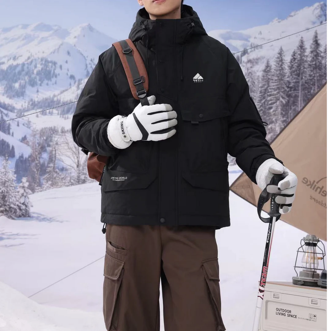 Y1109秋冬修身休闲潮流男士长袖拉链港风连帽青年防寒服外套