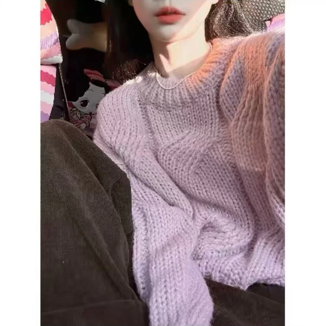 春秋新款毛衣宽松慵懒风，套头，秋冬韩版外套针织百搭（直播为准）