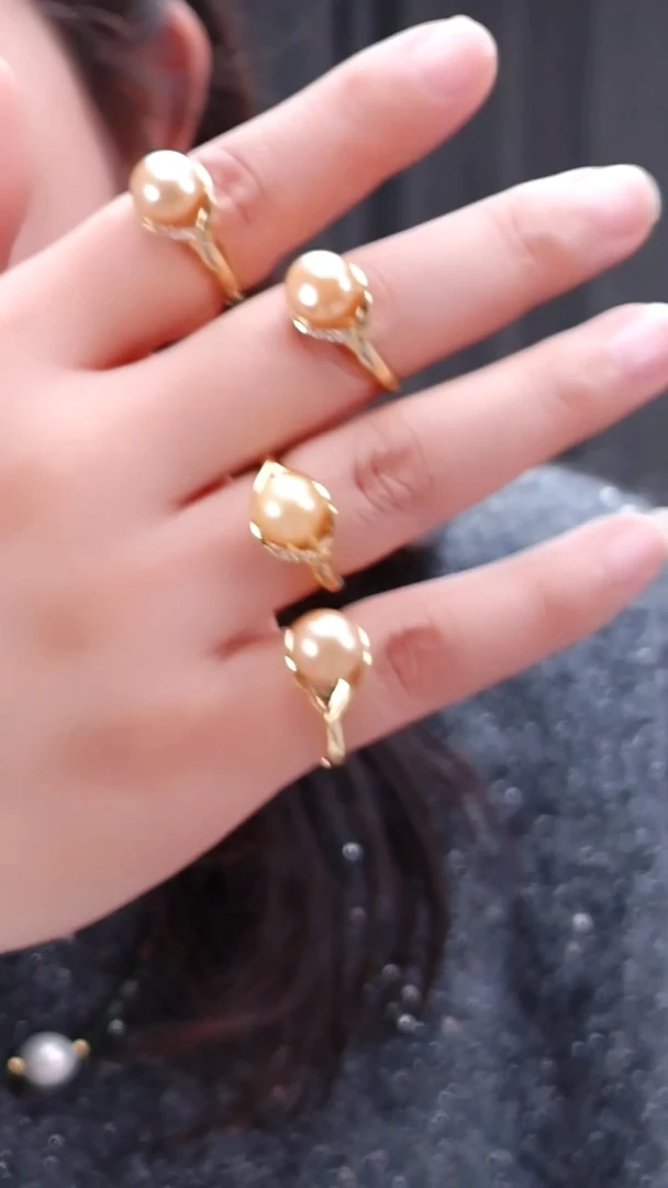 颈饰未镶嵌淡水珍珠1463黄珍珠戒指