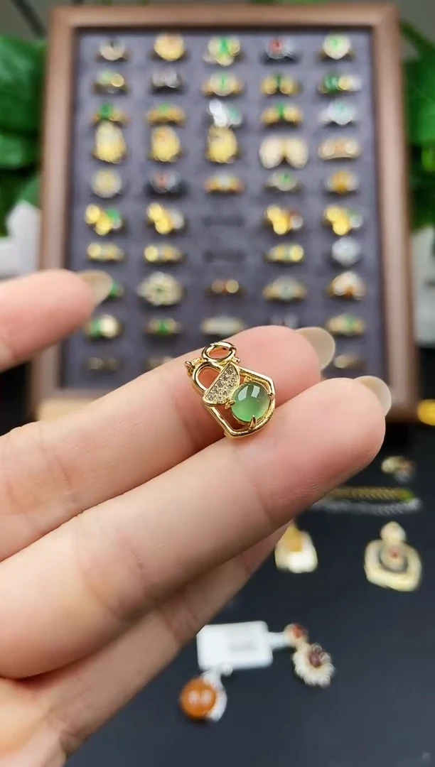 颈饰银S925镶嵌翡翠21