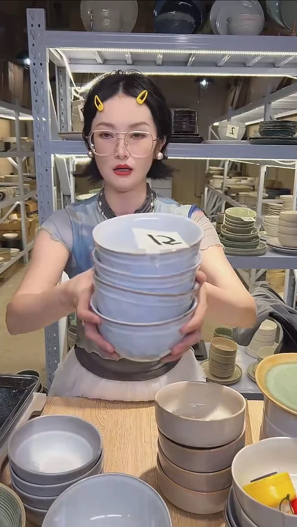 瓷111外贸尾货高温釉下彩陶瓷餐具默认微瑕