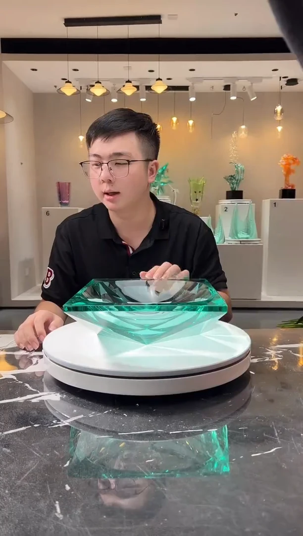摆件巴比特美学 冰绿色方形冰湖