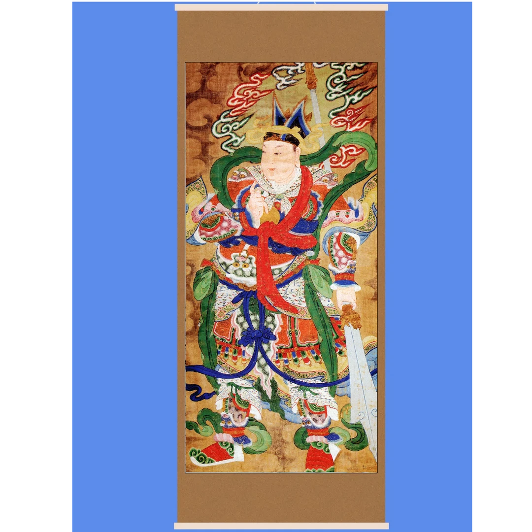 二郎神画像神像挂画杨戬二郎真君神仙挂画二郎显圣君装饰挂画