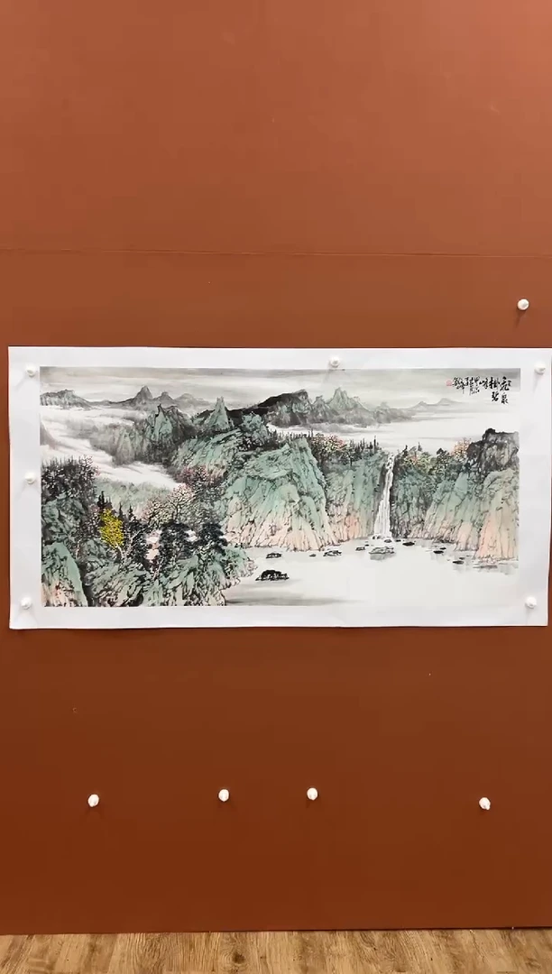 国画李文峰四尺整张青绿山水