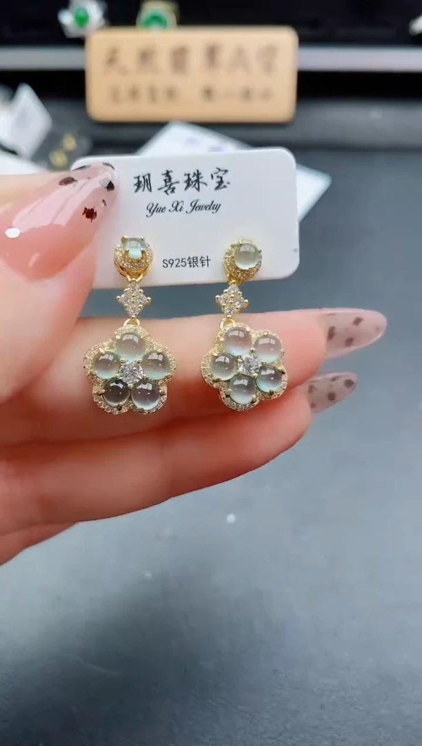 银S925镶嵌戒指翡翠1