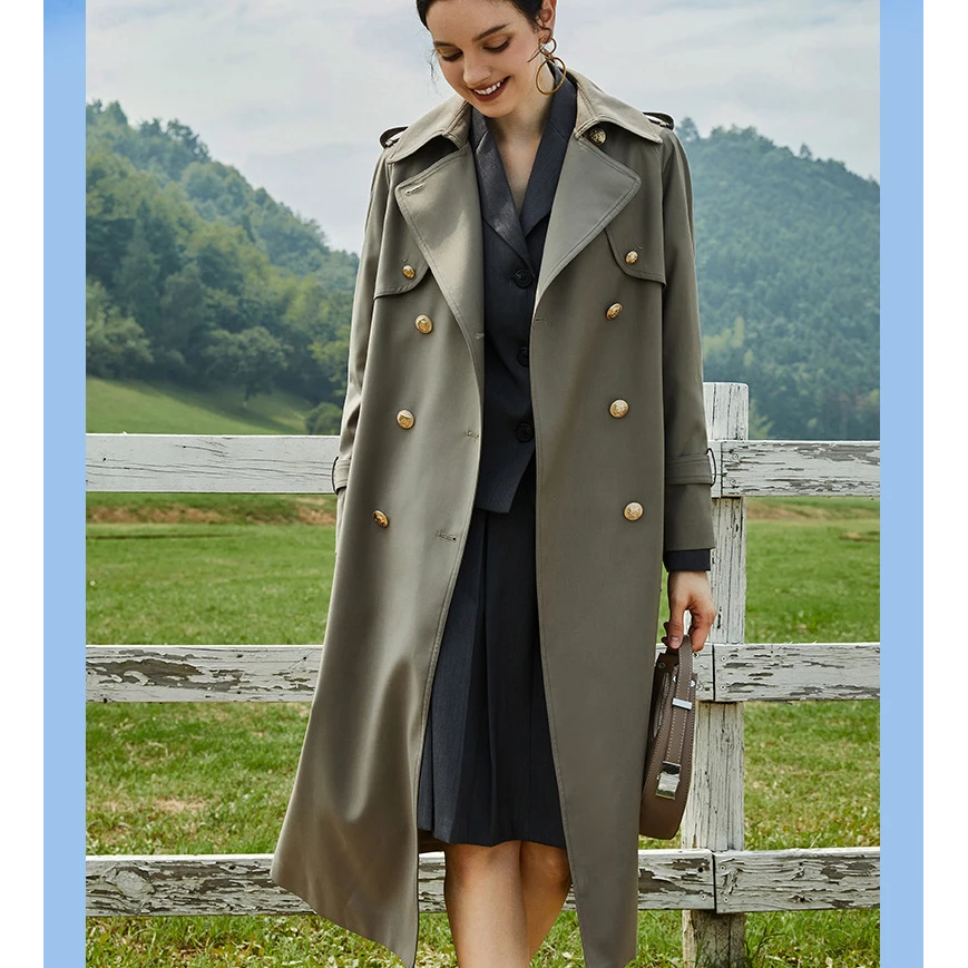 【6086】高品质风衣外套翻领溜肩加厚西服料超软有质感春秋款